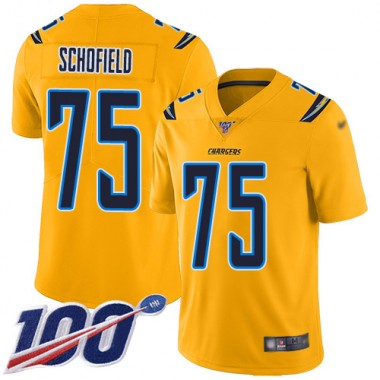 Los Angeles Chargers NFL Football Michael Schofield Gold Jersey Men Limited #75 100th Season Inverted Legend